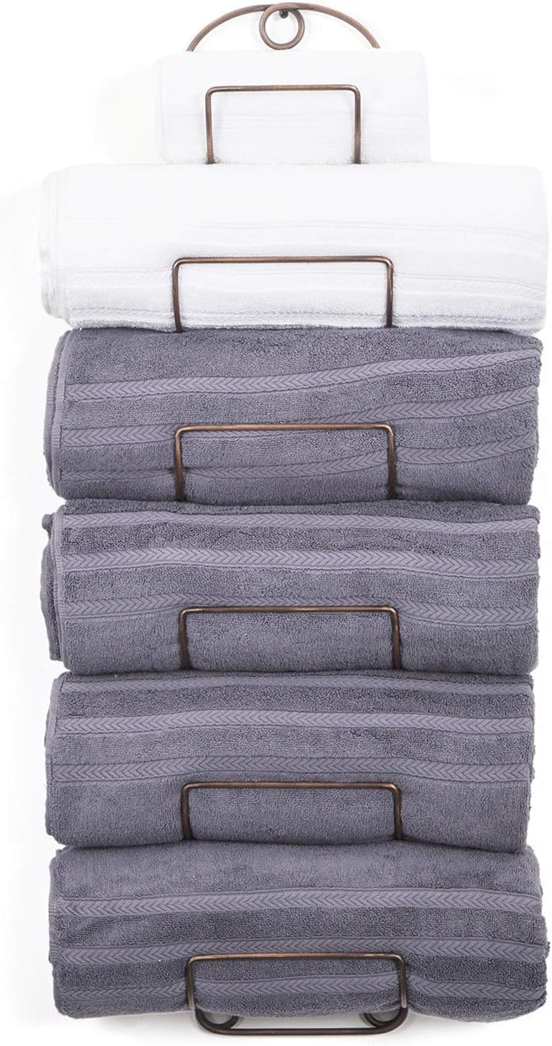 Towel Racks for Bathroom Wall Mounted Metal Wine Rack Towel Shelf Towel Holder for Bath Antique Bronze