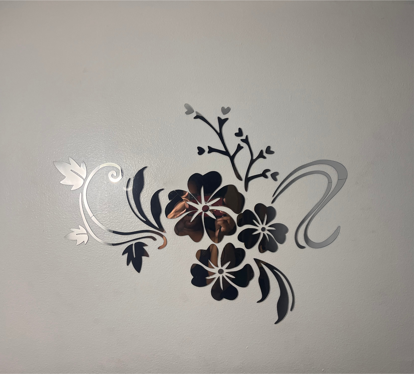 3D Flower Mirror Wall Stickers