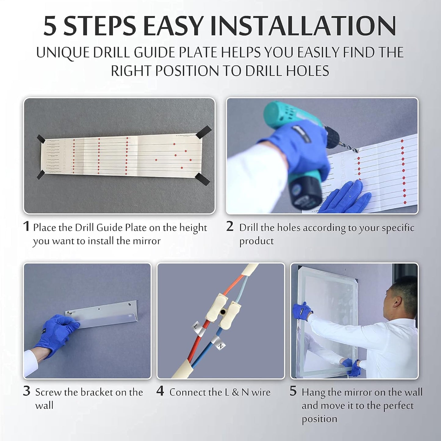 24X32 Inch LED Bathroom Mirror Lighted Wall Mounted Mirror Waterproof LED Vanity Mirror with Lights (Horizontal & Vertical)