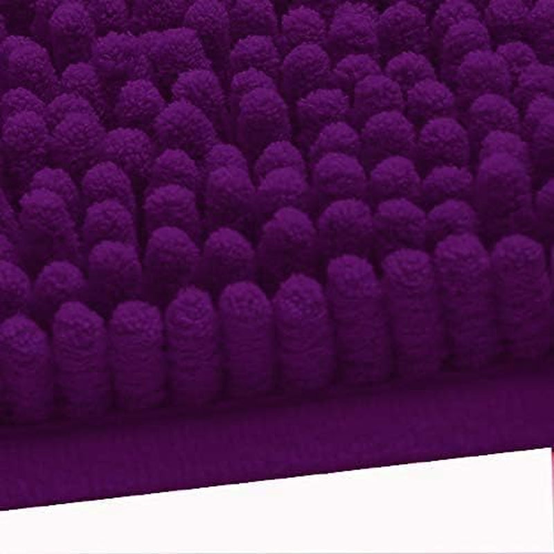 Bath Rug Set 4 Piece with Toilet Lid Cover and Rug Set Combo, Soft Shaggy, 3 Piece and U-Shaped Toilet Floor Rug Purpal