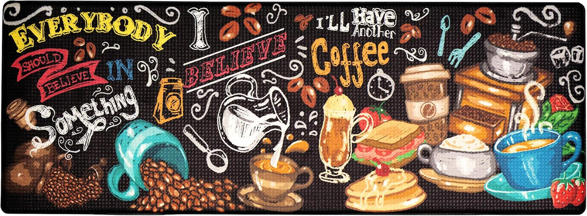 Artistic Beautiful anti Fatigue Kitchen Floor Mat - Unique Floor Mats - Pain Relief Padded Kitchen Mats - Floor Mats for in Front of Sink - Memory Foam 47" X 17.5" X 10Mm Coffee