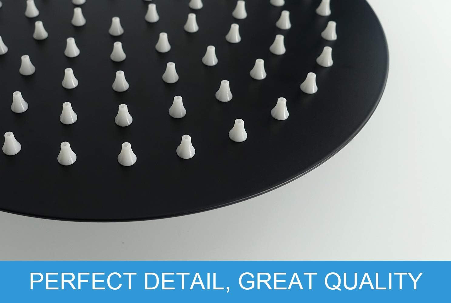 Rain Shower Head, Ultra-Thin Design-Pressure Boosting, Awesome Some Experience, High Flow Stainless Steel Rainfall Head (6 Inch,Matte Black)