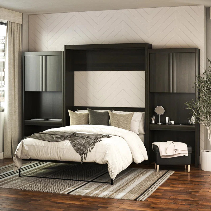 Wexford Murphy Storage Bed with 2 Vanity/Desk Storage Cabinets and Drawers