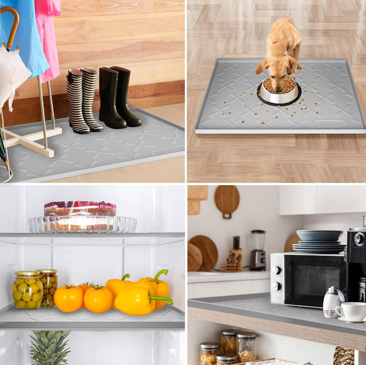 34" X 22" under Sink Mat Waterproof, Silicone Mat Kitchen Drawer Shelf and Cabinet Liner, Sink Protector for Kitchen Organizers and Storage, Boot Tray Pet Food Mats
