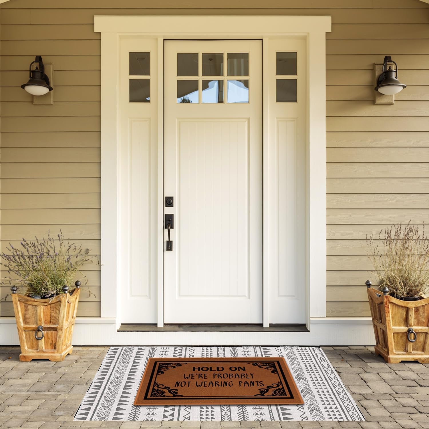 Funny Welcome Mat, 'No Need to Knock' with Pet Name - 23.6 X 15.7 Inches Indoor/Outdoor Doormat