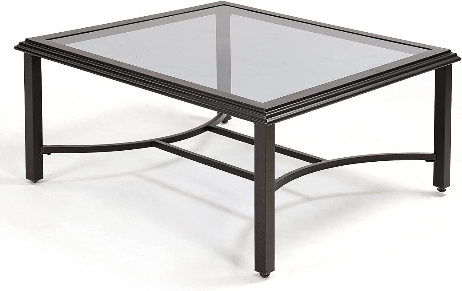 Outdoor Glass Coffee Table,Outdoor Furniture Coffee,Patio Garden Furniture Multi-Functional Tea Table with Tempered Glass Top, for Conversation-Square (Tea Table with Glass Top)