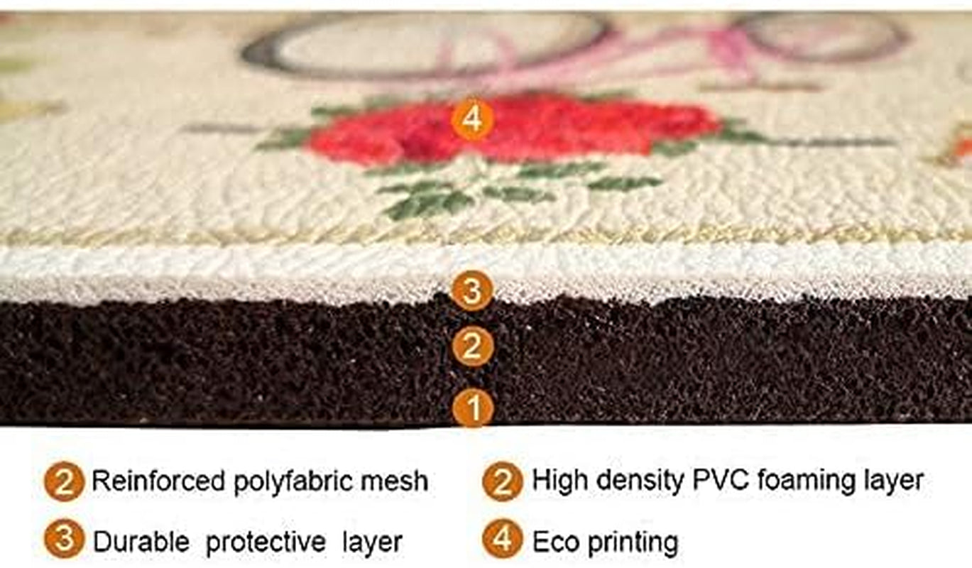 Artistic Beautiful anti Fatigue Kitchen Floor Mat - Unique Floor Mats - Pain Relief Padded Kitchen Mats - Floor Mats for in Front of Sink - Memory Foam 47" X 17.5" X 10Mm Coffee