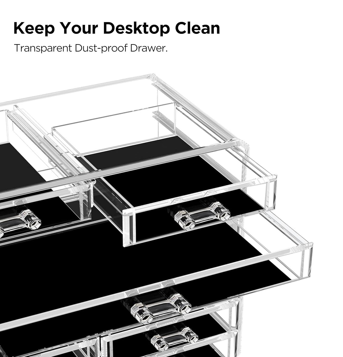 Desk Organizer with 6 Drawers, Large Stackable Pencil Pen Holder & Art Supplies Storage, Multi-Functional Desktop Organizers and Accessories for Office, Home, School