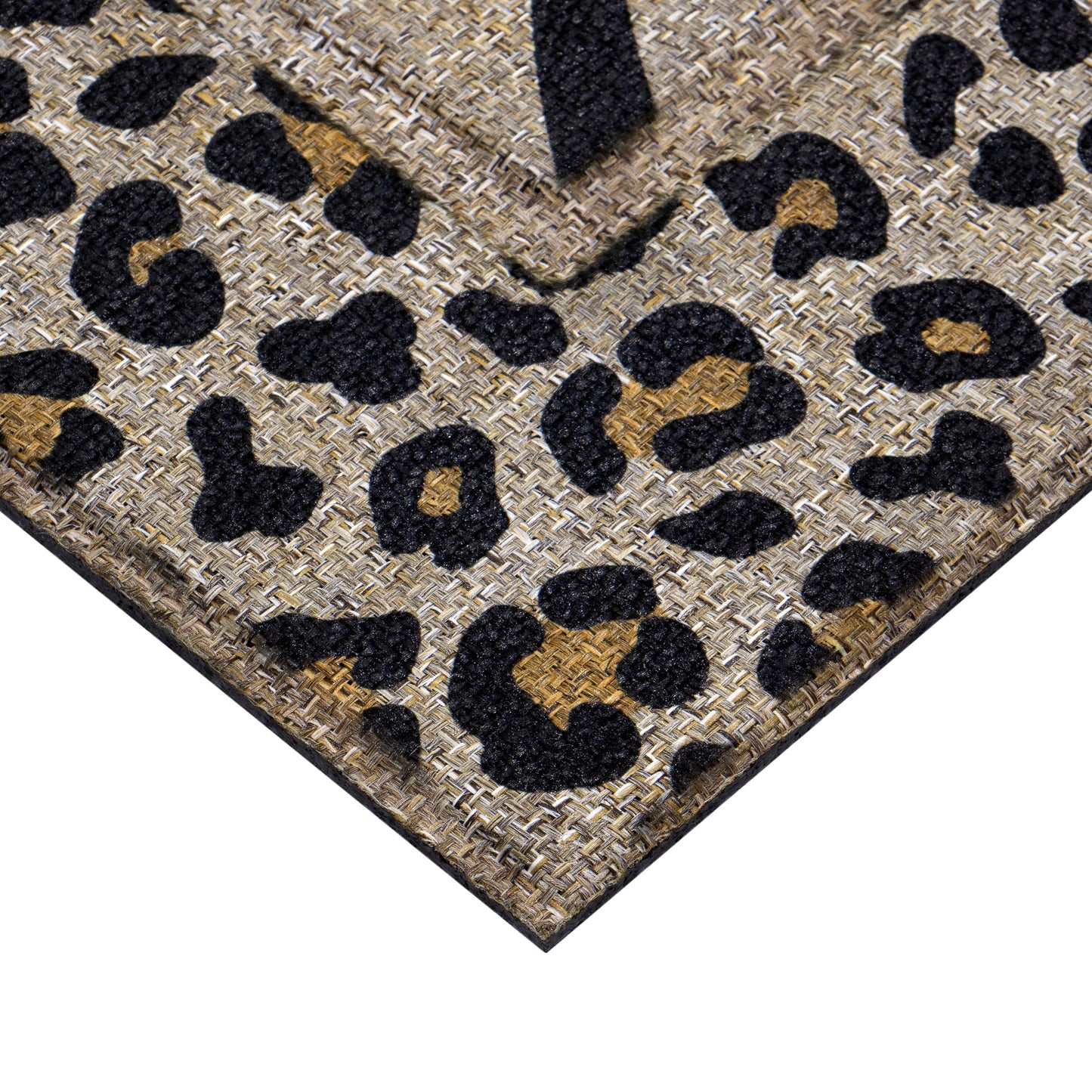 Soho Woven Carpet Sisal Hello Leopard Doormat, 18" X 30"