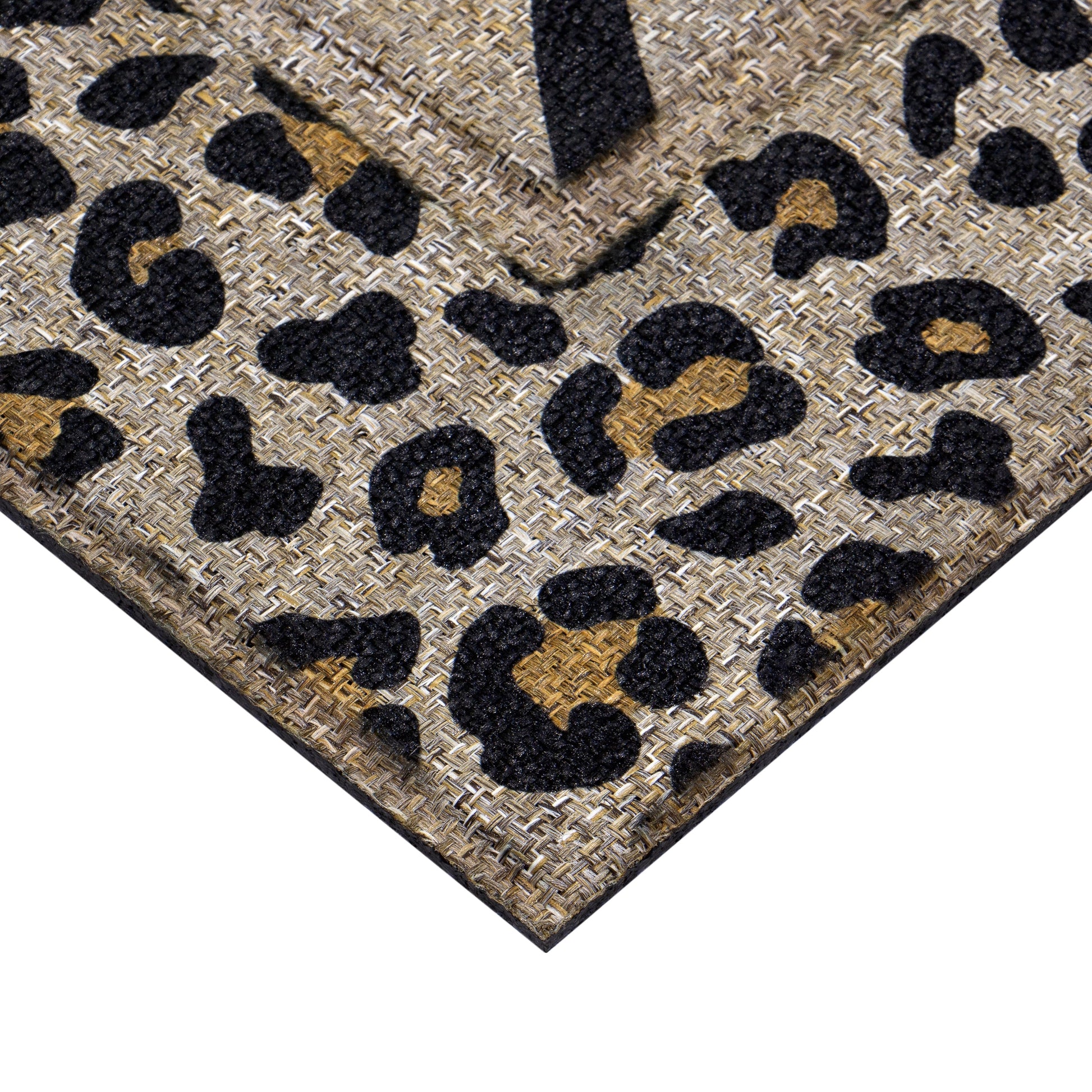 Soho Woven Carpet Sisal Hello Leopard Doormat, 18" X 30"