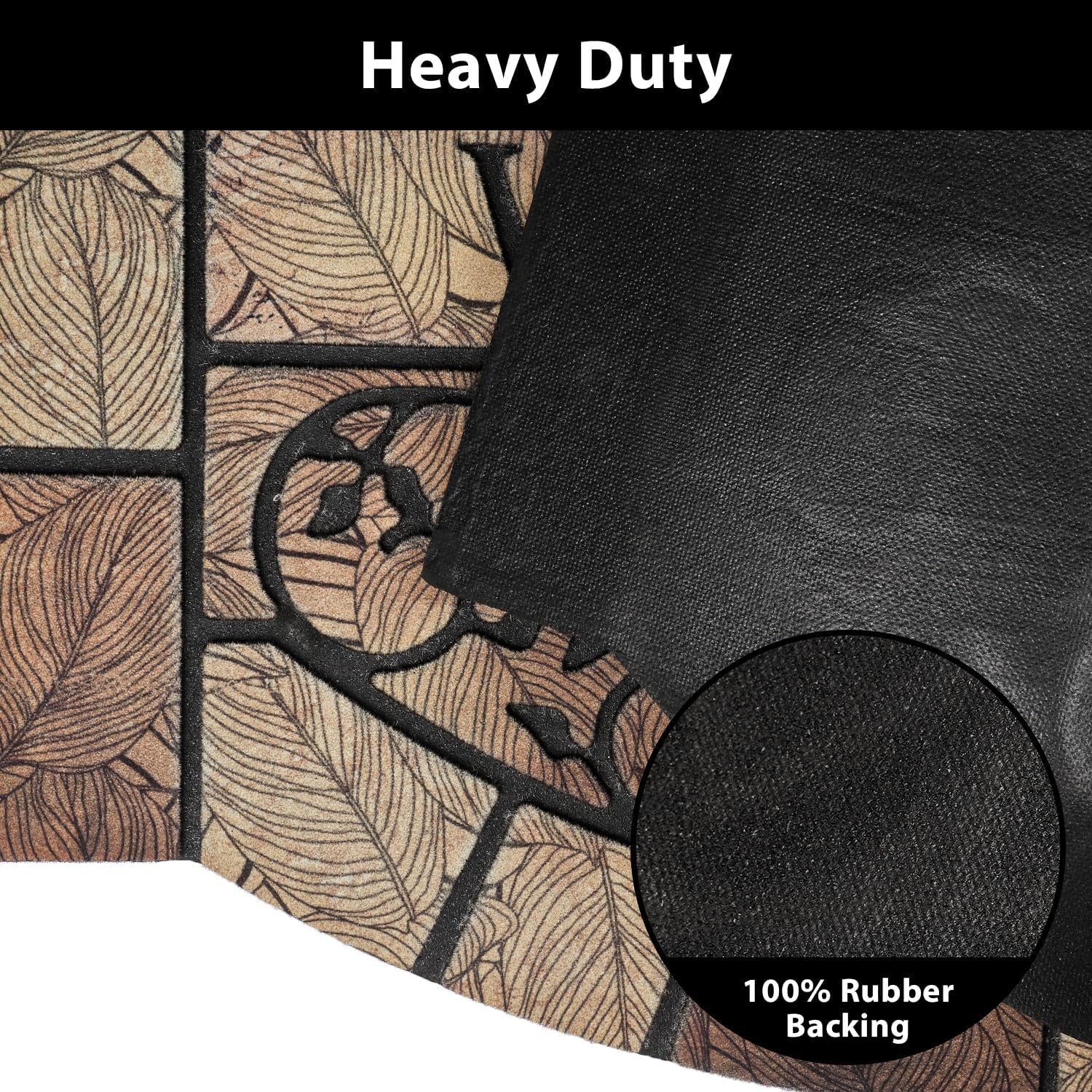 Durable Welcome Door Mats, 24"X36" Heavy-Duty Large Welcome Mat for Front Door with Non-Slip Rubber Backing, Door Mats for outside Entry High Traffic Area（Leaves）
