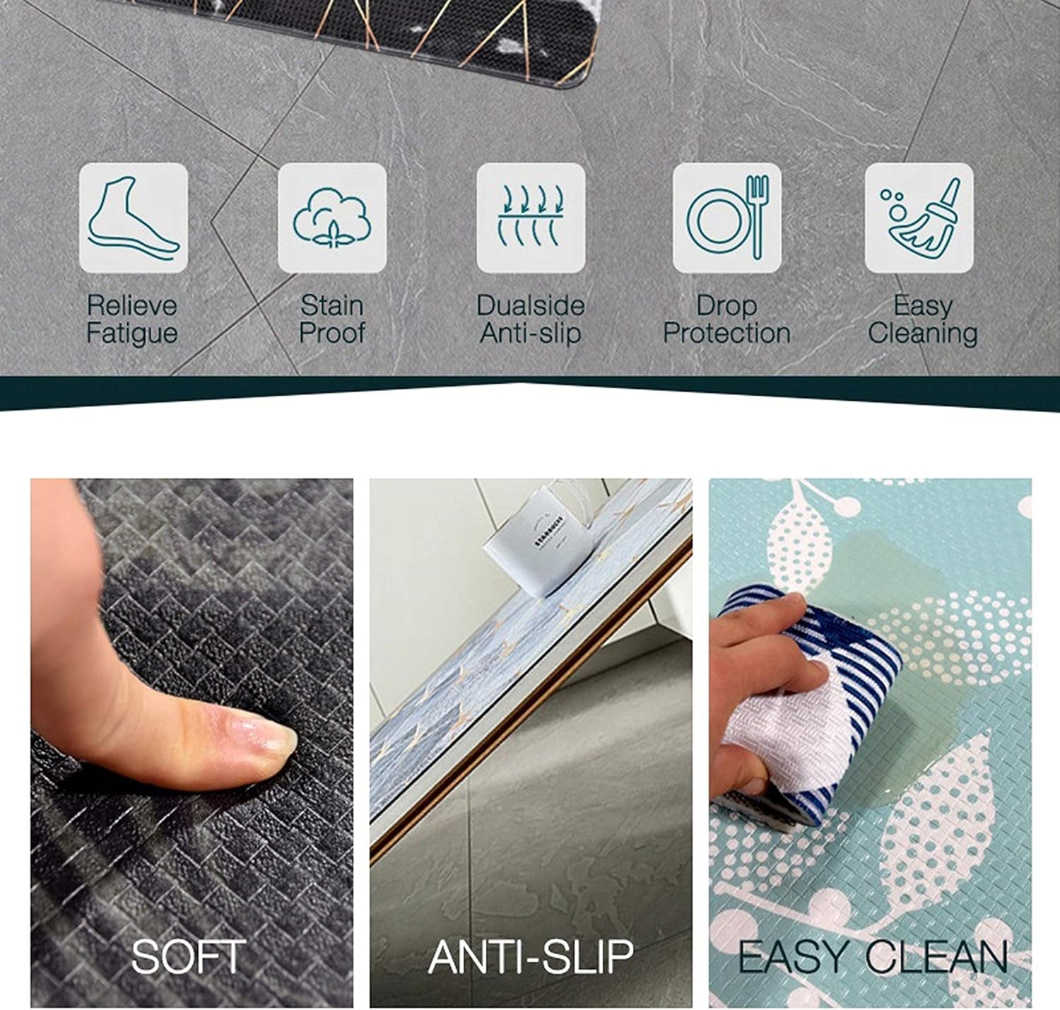 Artistic Beautiful anti Fatigue Kitchen Floor Mat - Unique Floor Mats - Pain Relief Padded Kitchen Mats - Floor Mats for in Front of Sink - Memory Foam 47" X 17.5" X 10Mm Coffee