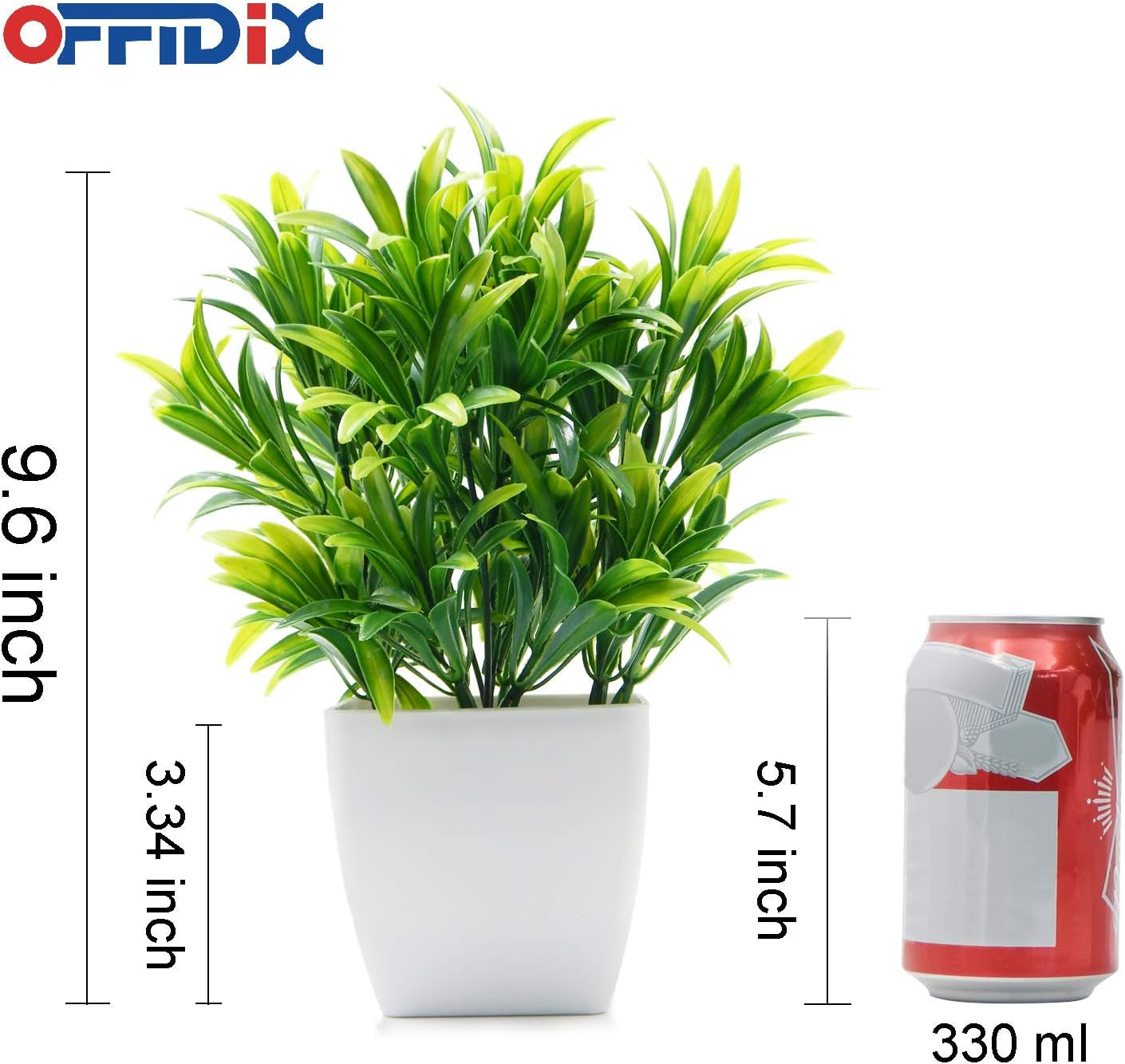 Faux Plants Mini Potted Plastic Fake Green Plant Artificial Plants Aloe with White Square Pots for Home Decor (White Square Plastic Pots)