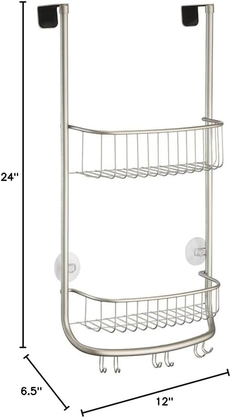 Idesign Over-The-Door Hanging Shower Caddy Organizer, the Forma Collection – 12” X 6.5” X 24”, Matte Black
