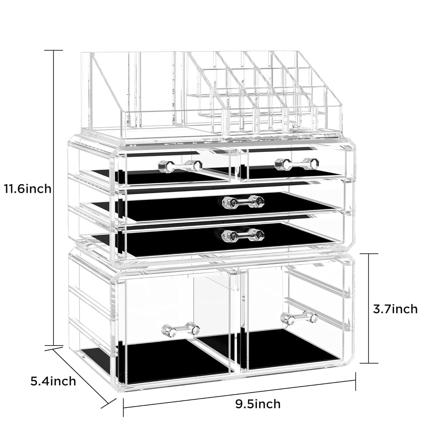 Desk Organizer with 6 Drawers, Large Stackable Pencil Pen Holder & Art Supplies Storage, Multi-Functional Desktop Organizers and Accessories for Office, Home, School