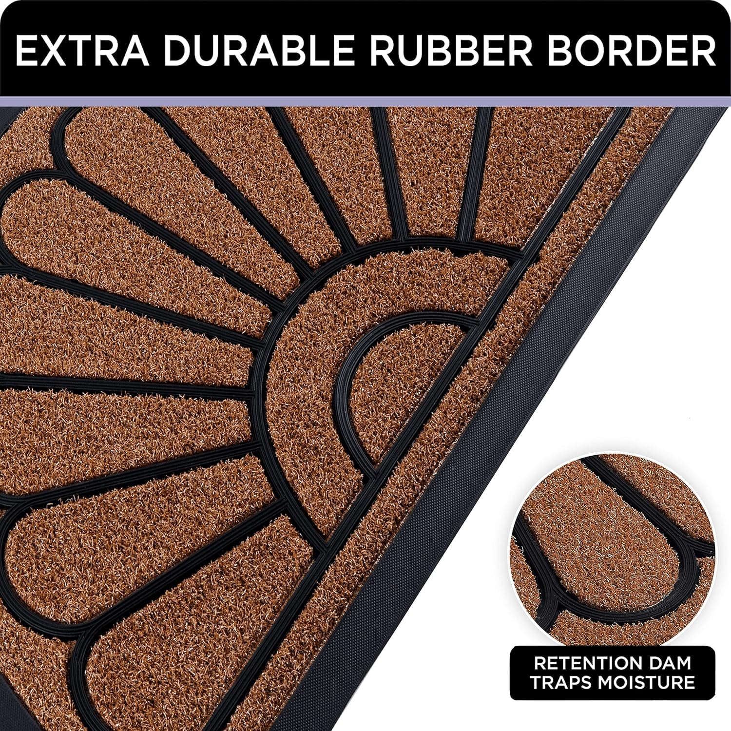 Front Door Mat - Low Pile Front Door Mat outside Entrance - Muddy Dirt Trapping Welcome Matt Outdoor - Rubber Backing anti Slip Indoor Doormat Entrance, 30" X 17", Bright Brown