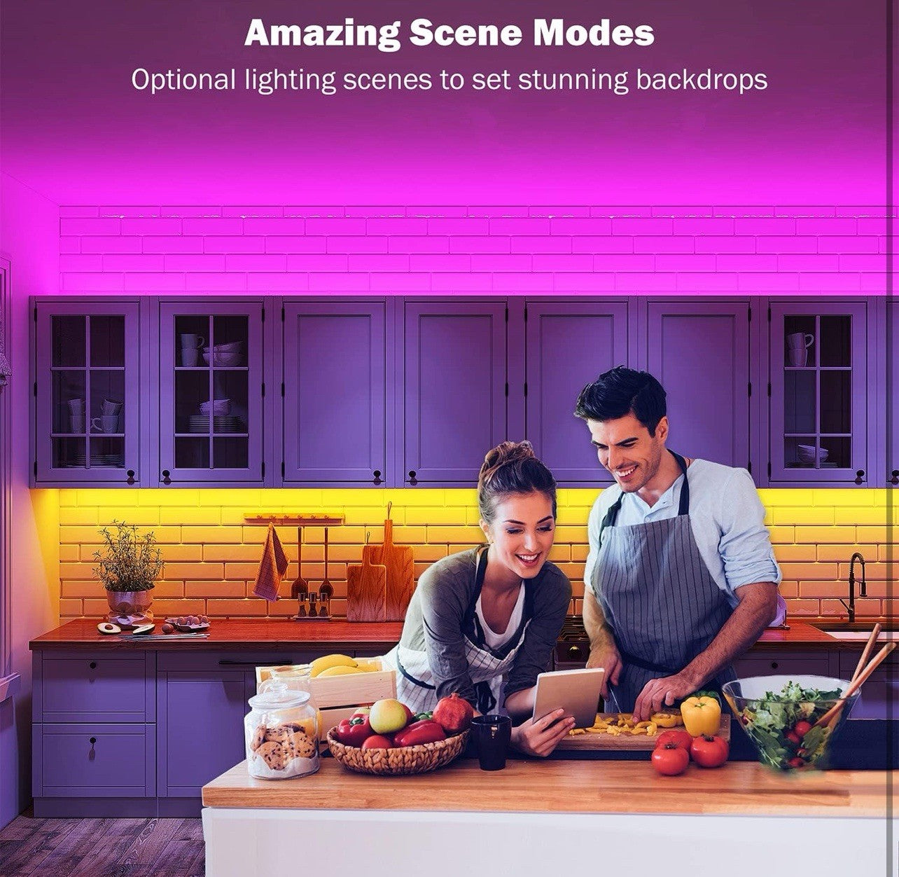 100Ft Led Strip Lights RGB Music Sync Color Changing 100Ft, Multicolor Leeleberd