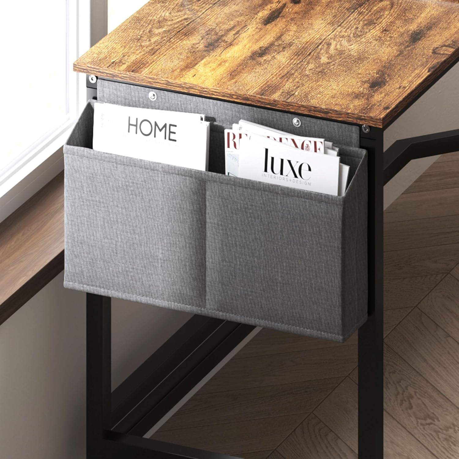 Reversible L-Shaped Desk Large Corner Desk Folding Table Computer Desk Home Office Table Computer Workstation, Retro