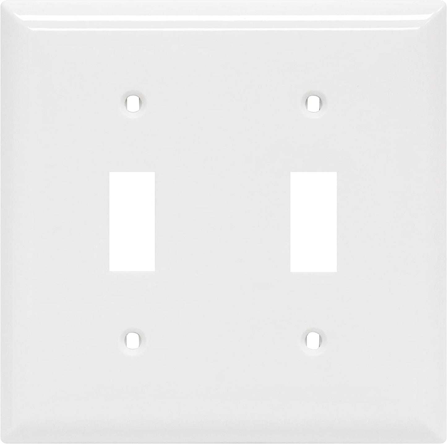 Double Wall Plates Cover, 2 Gang, Light Switch Cover, 0.32" X 4.47", Outlet Covers, Screws Included, White, 44756