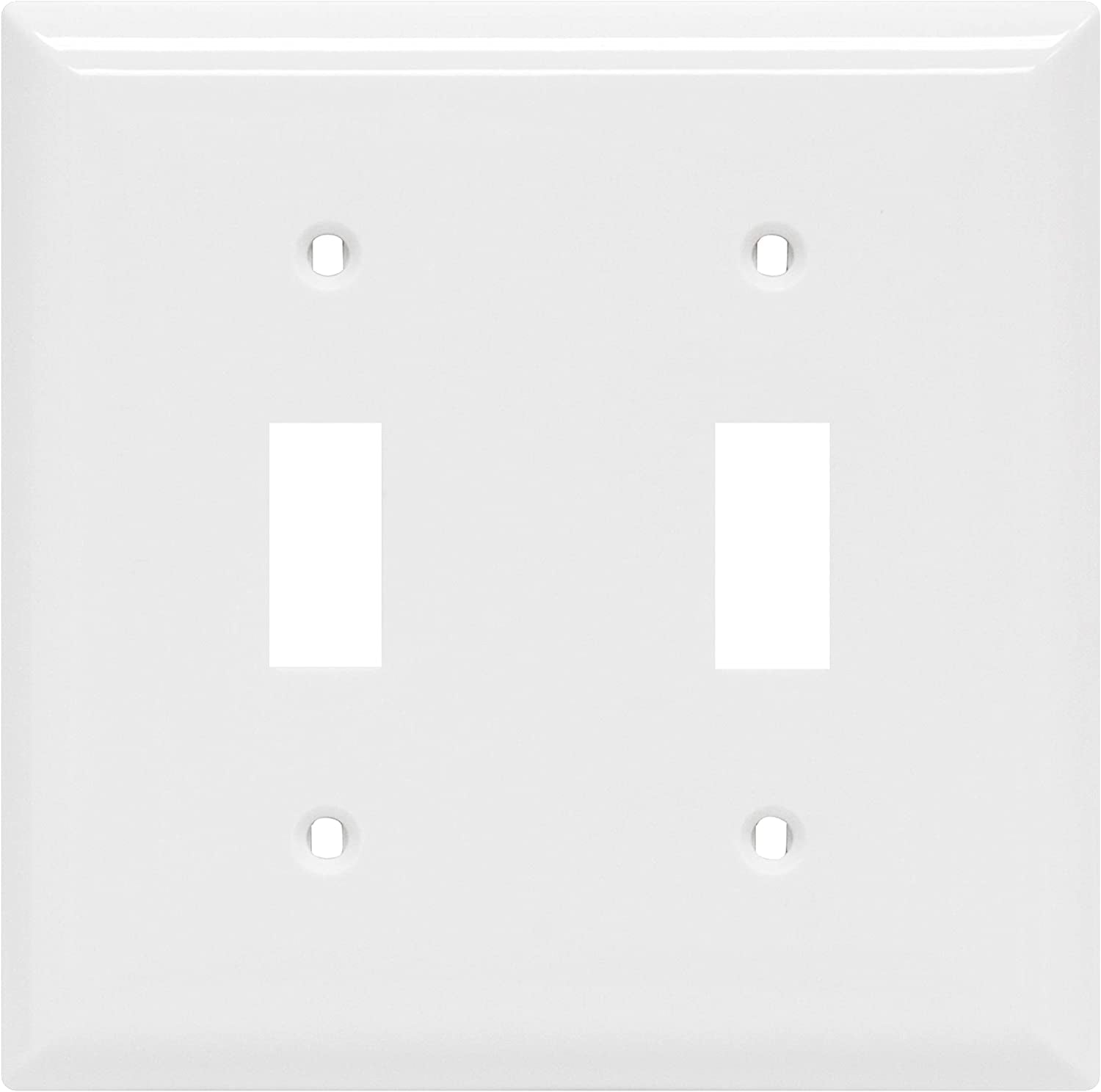 Double Wall Plates Cover, 2 Gang, Light Switch Cover, 0.32" X 4.47", Outlet Covers, Screws Included, White, 44756