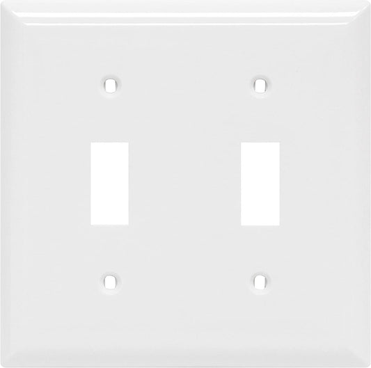 Double Wall Plates Cover, 2 Gang, Light Switch Cover, 0.32" X 4.47", Outlet Covers, Screws Included, White, 44756
