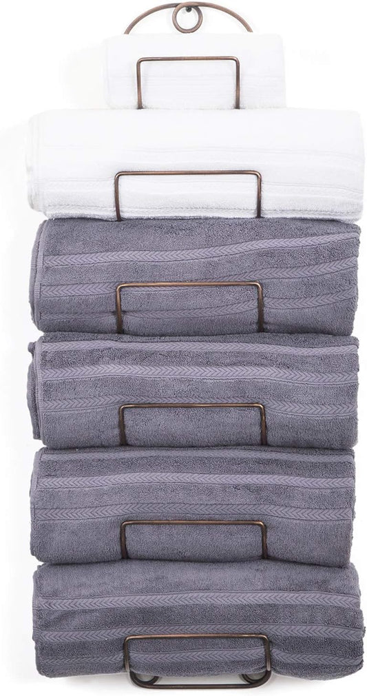 Towel Racks for Bathroom Wall Mounted Metal Wine Rack Towel Shelf Towel Holder for Bath Antique Bronze
