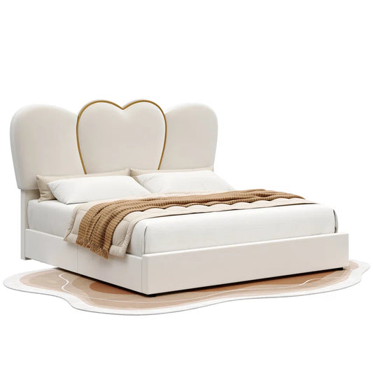 Kraus Velvet Upholstered Platform Storage Bed with LED Lights