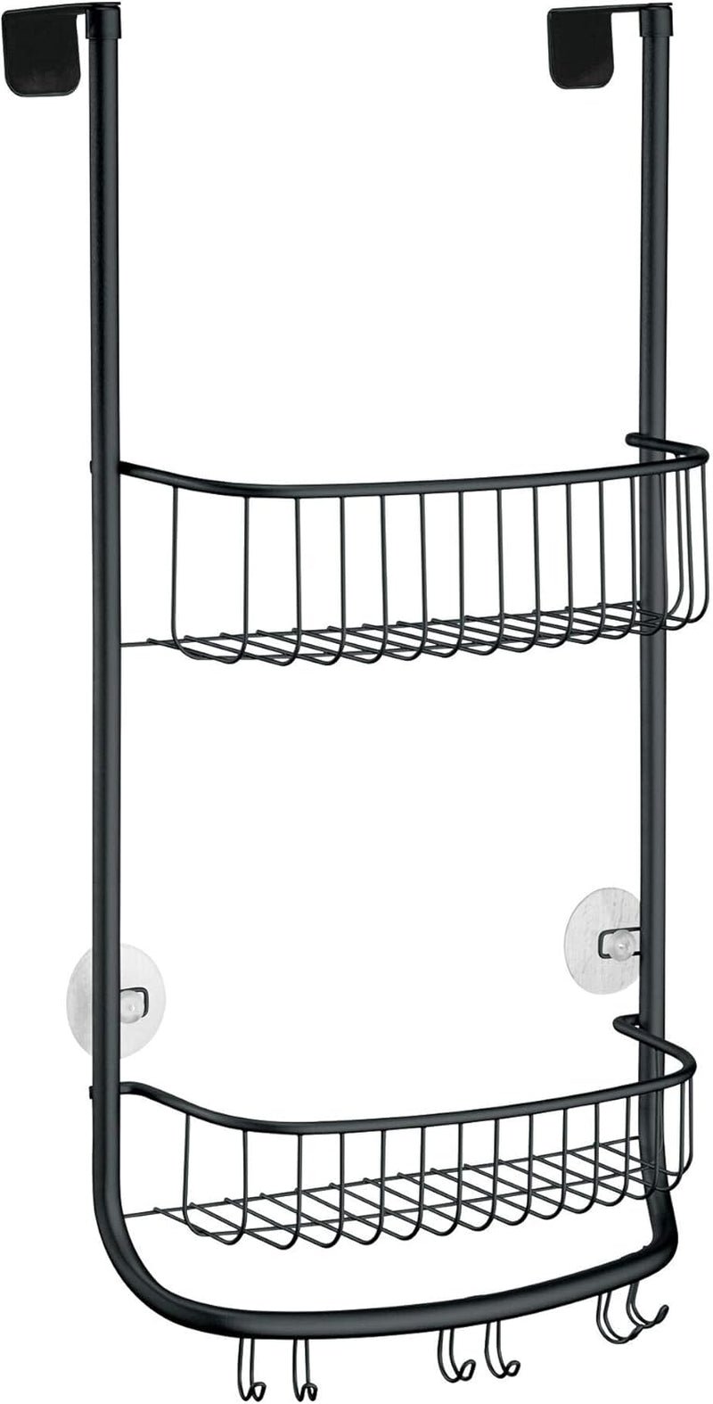 Idesign Over-The-Door Hanging Shower Caddy Organizer, the Forma Collection – 12” X 6.5” X 24”, Matte Black