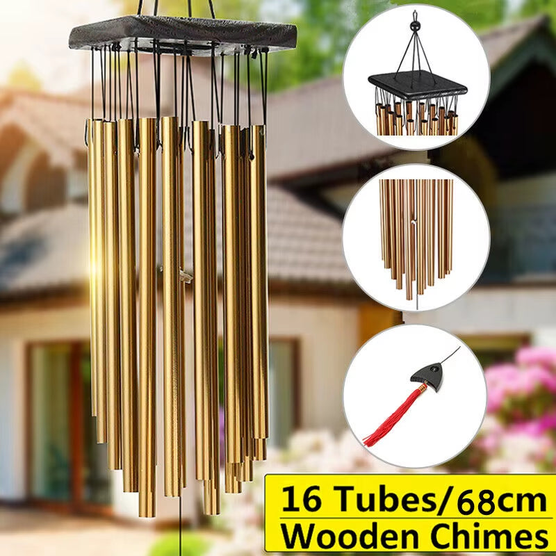 Creative 16 Tubes Windchime Large Bells Wind Chimes Chapel Home Decor for Garden Outdoor Decoration Decor Gifts Home Decor