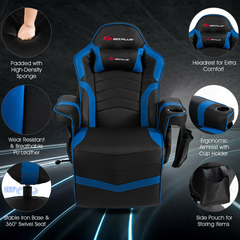 Ergonomic High Back Massage Gaming Chair Gaming Recliner with Pillow