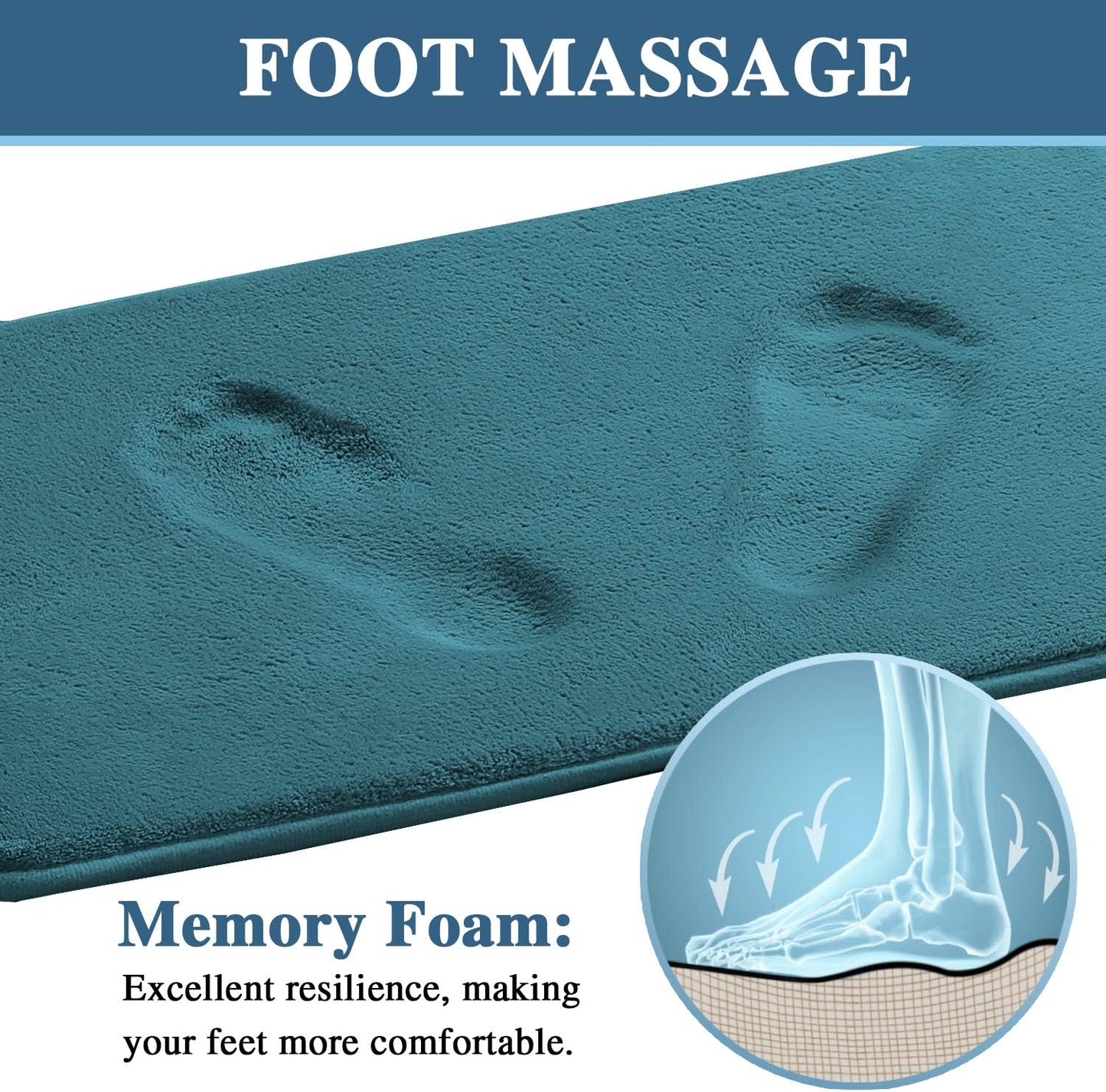 2 Pack Non Slip Memory Foam Bathroom Rugs Non Slip Bath Mat Set Absorbent Super Cozy, Flannel Bathroom Rugs