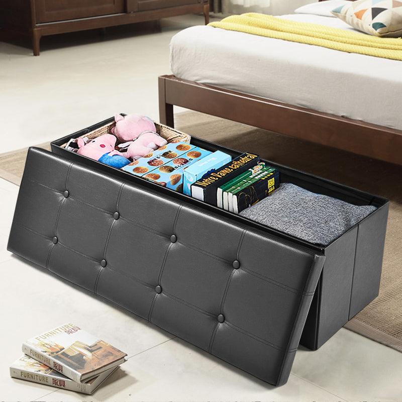 45 Inches Large Folding Storage Ottoman Bench with Memory Foam