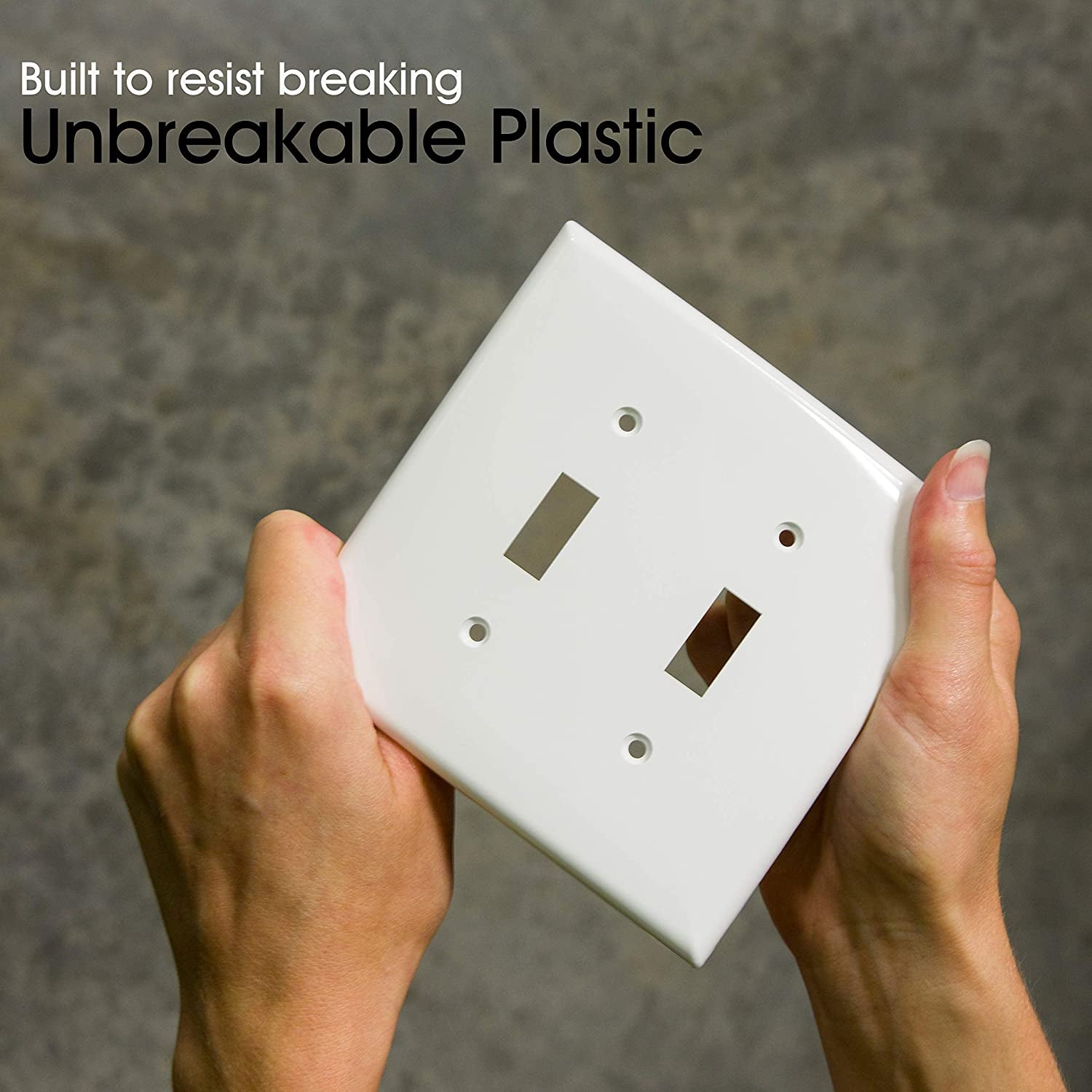 Double Wall Plates Cover, 2 Gang, Light Switch Cover, 0.32" X 4.47", Outlet Covers, Screws Included, White, 44756