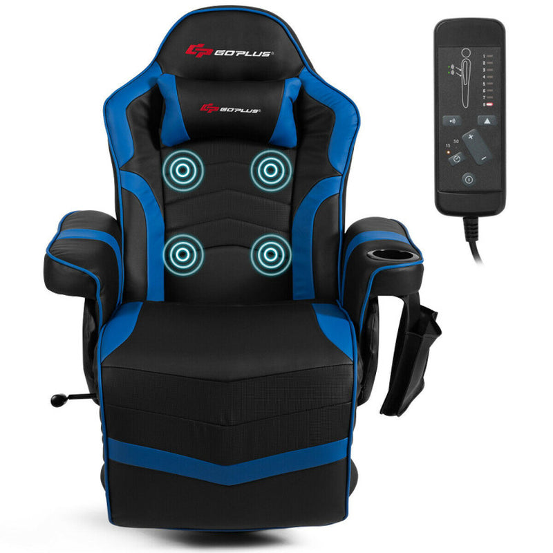 Ergonomic High Back Massage Gaming Chair Gaming Recliner with Pillow