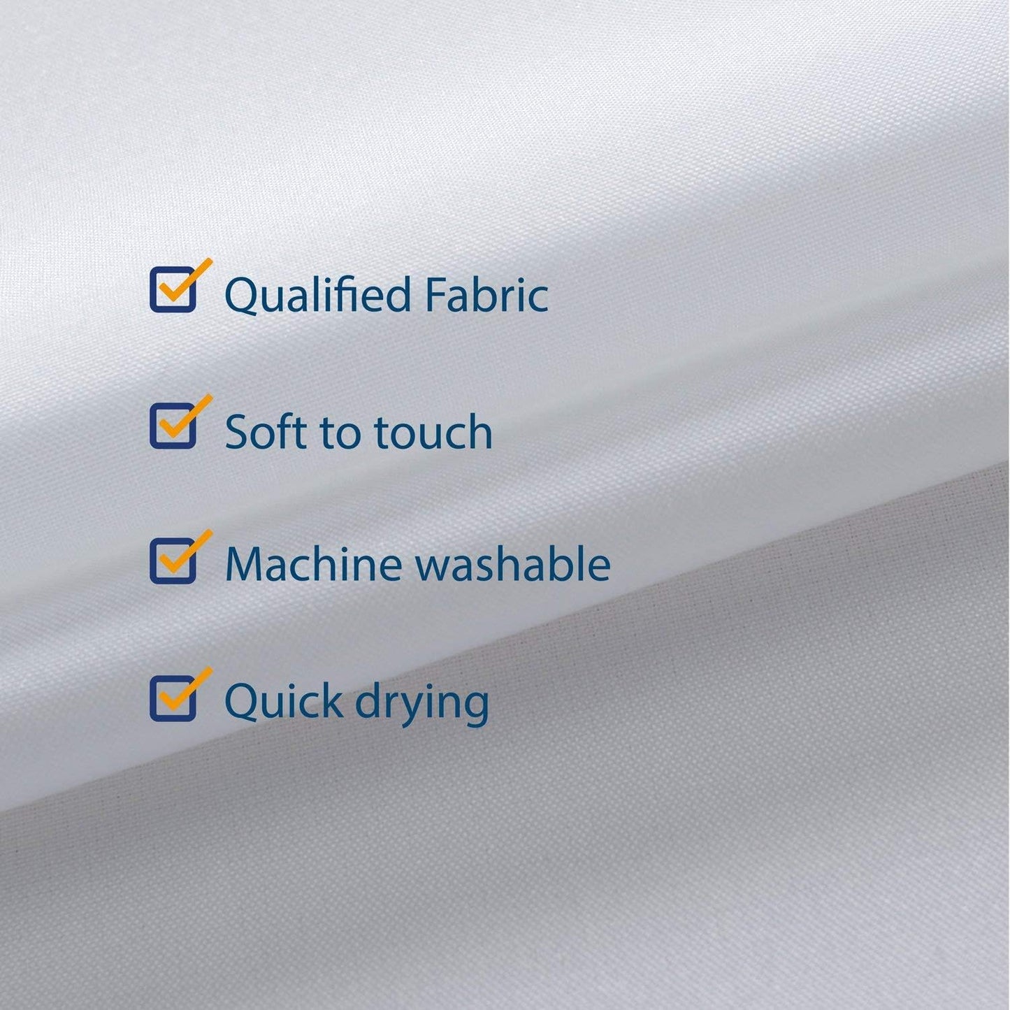 Fabric Shower Curtain Liner Extra Long Stall Size 54 Width by 80 Length Inches, Hotel Quality, Washable, White Bathroom Curtains with Grommets, 54X80