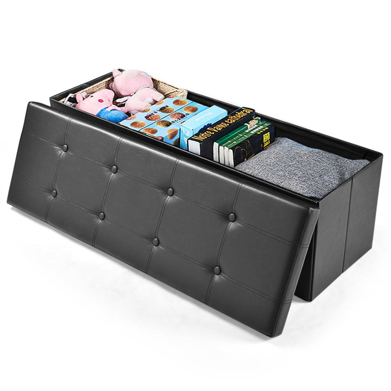 45 Inches Large Folding Storage Ottoman Bench with Memory Foam