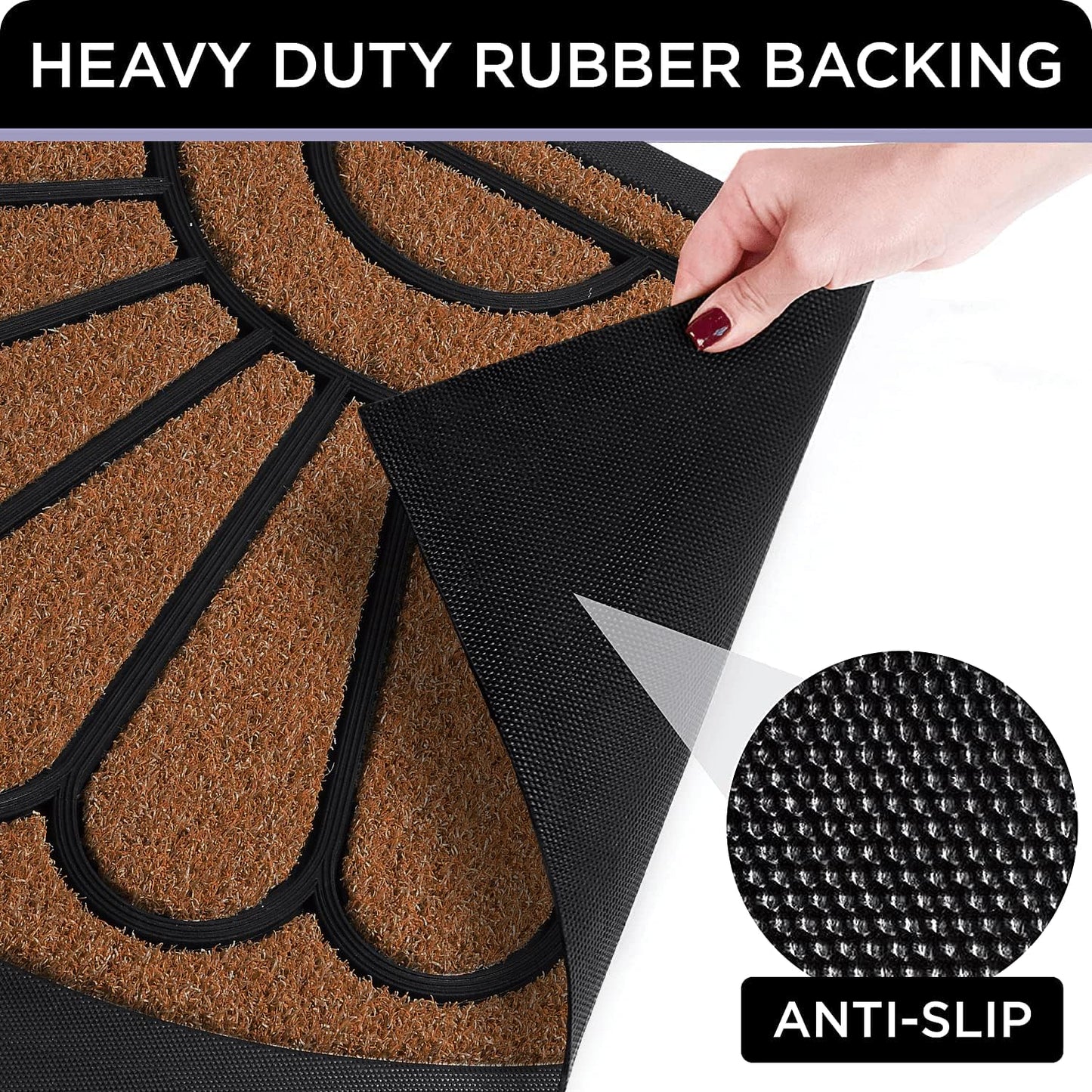 Front Door Mat - Low Pile Front Door Mat outside Entrance - Muddy Dirt Trapping Welcome Matt Outdoor - Rubber Backing anti Slip Indoor Doormat Entrance, 30" X 17", Bright Brown