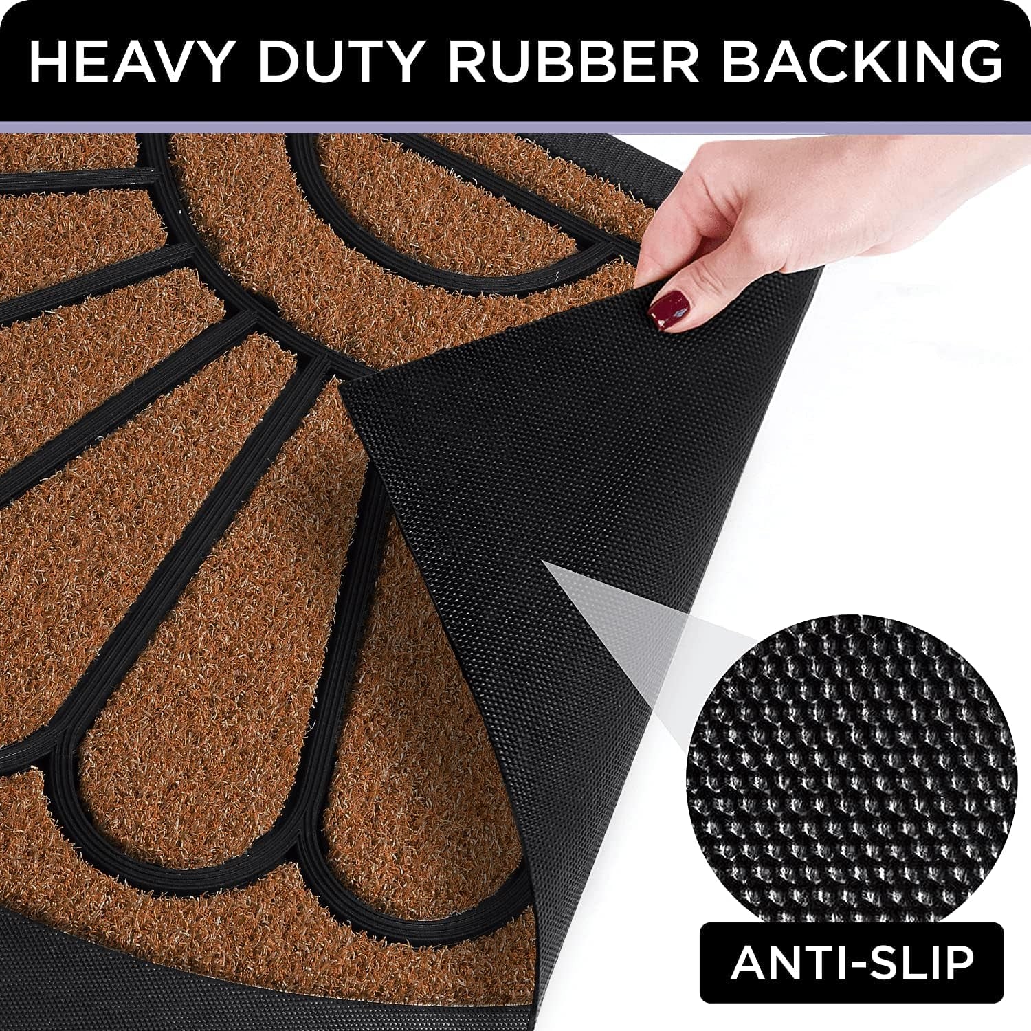 Front Door Mat - Low Pile Front Door Mat outside Entrance - Muddy Dirt Trapping Welcome Matt Outdoor - Rubber Backing anti Slip Indoor Doormat Entrance, 30" X 17", Bright Brown