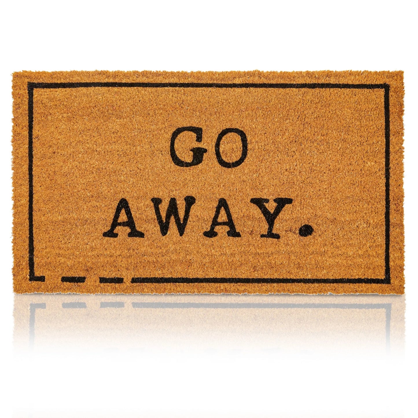 Go Away Doormat, Funny Front Door Welcome Mat for Outdoor Porch or Patio, Natural Coco Coir (17 X 30 In)