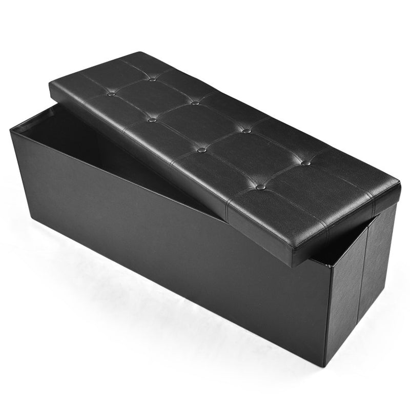 45 Inches Large Folding Storage Ottoman Bench with Memory Foam
