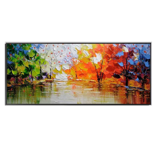 Colorful Wall Decor Hand Painted Oil Painting Home Decor Canvas Forest Painting Texture Wall Art Bright Large Modern Home Decor