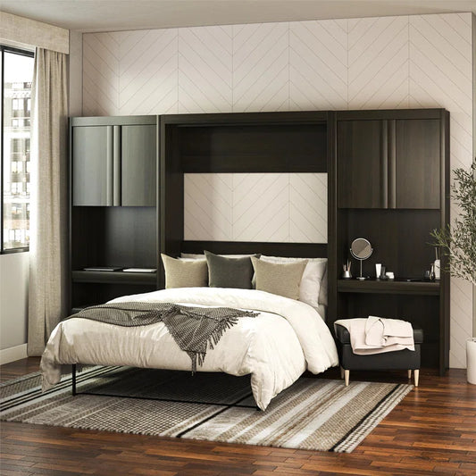 Wexford Murphy Storage Bed with 2 Vanity/Desk Storage Cabinets and Drawers