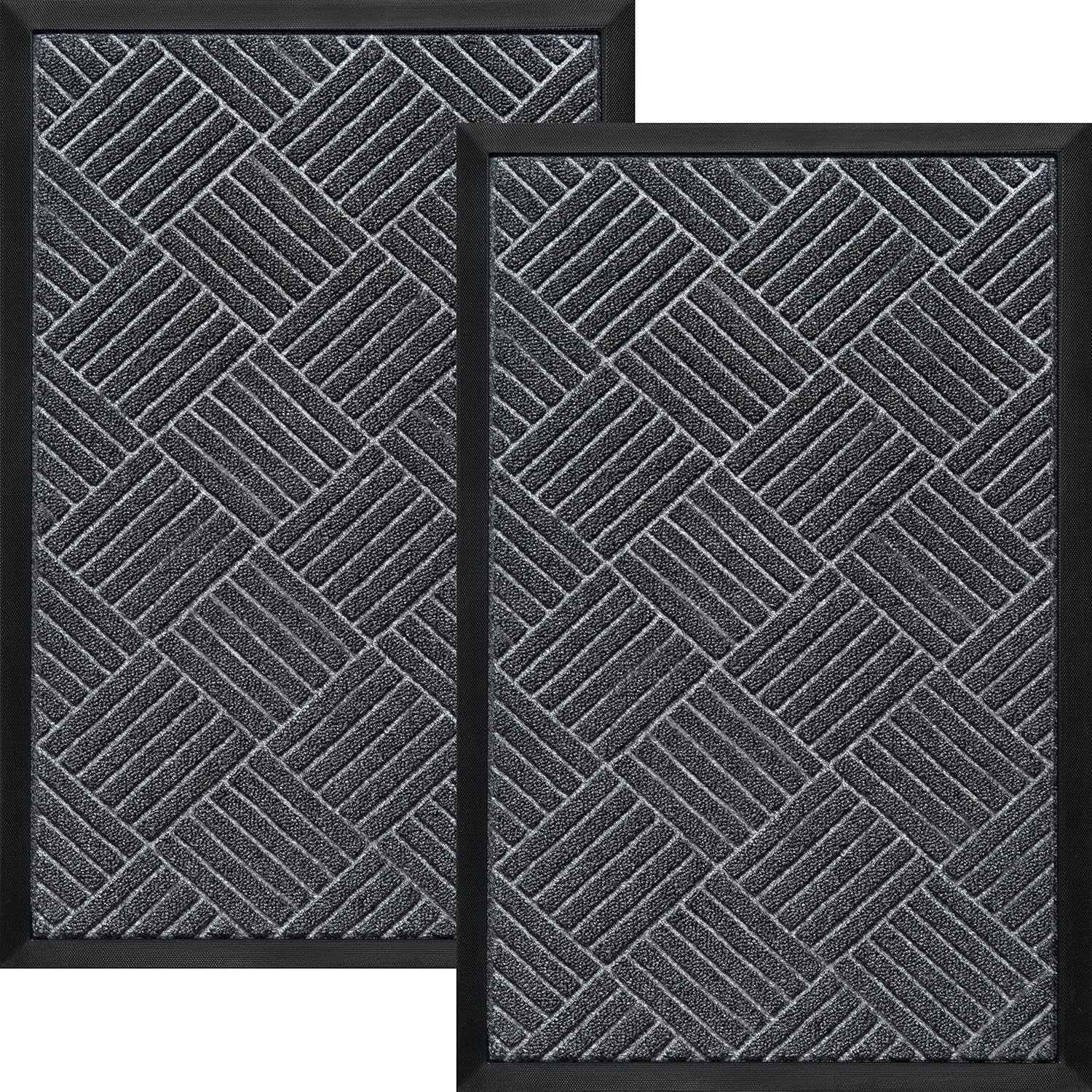 2 Pack Door Mat - Outdoor Mat - Front Door Mat - Welcome Mat - Welcome Mats Outdoor - Door Mats Outdoor - Front Door Mat Outdoor Entrance - Doormat 30X18 - Door Mat Outdoor - Indoor Door Mat