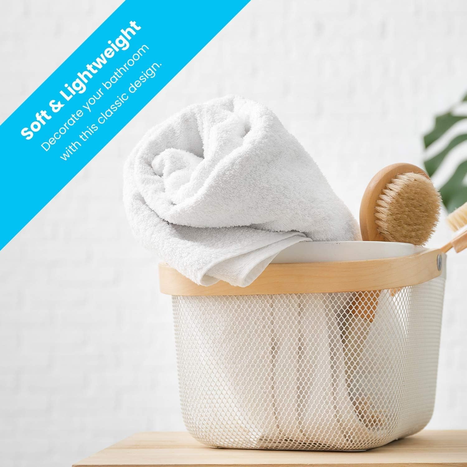 Wash Cloth Towels by Royal, 24-Pack, 100% Natural Cotton, 12 X 12, Soft and Absorbent, Machine Washable, White (24 Pack)