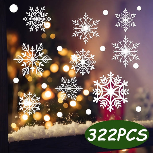 Christmas Window Stickers Clings Snowflakes Decorations for Glass Decorations Holiday Decals for Party 8 Sheets