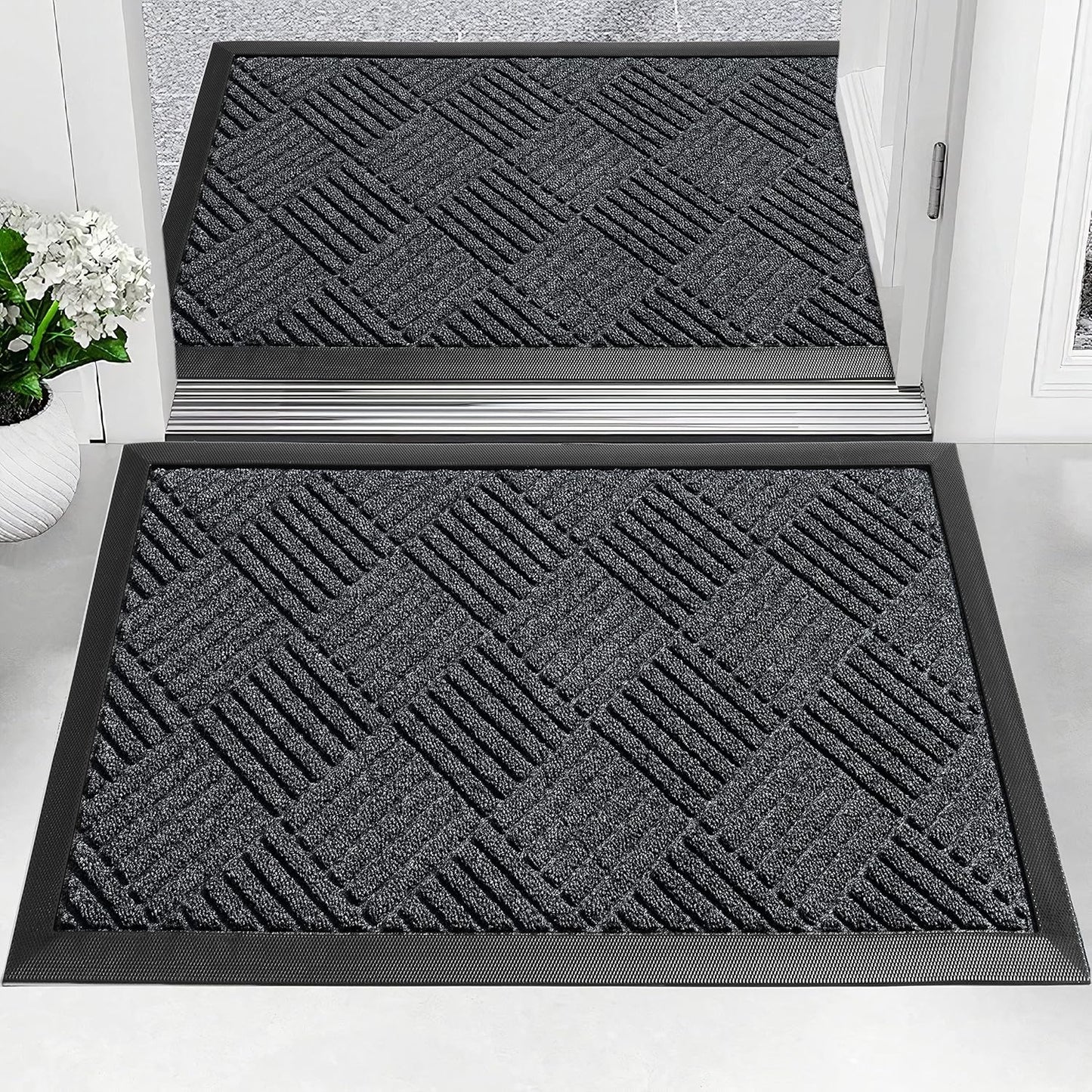 2 Pack Door Mat - Outdoor Mat - Front Door Mat - Welcome Mat - Welcome Mats Outdoor - Door Mats Outdoor - Front Door Mat Outdoor Entrance - Doormat 30X18 - Door Mat Outdoor - Indoor Door Mat
