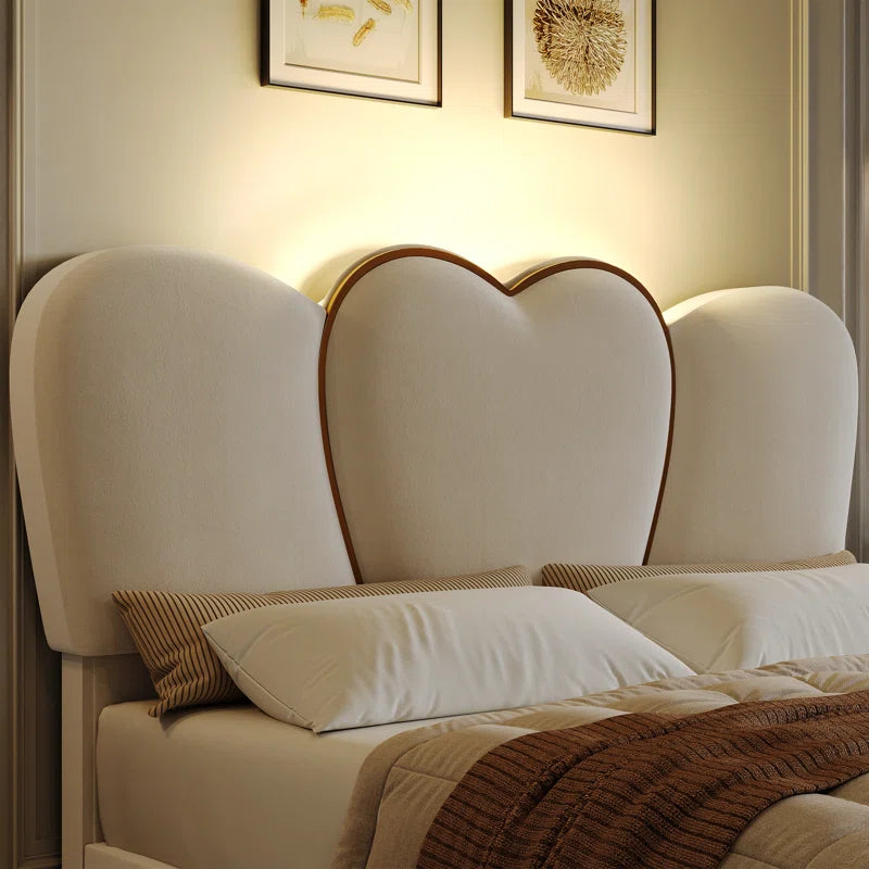 Kraus Velvet Upholstered Platform Storage Bed with LED Lights
