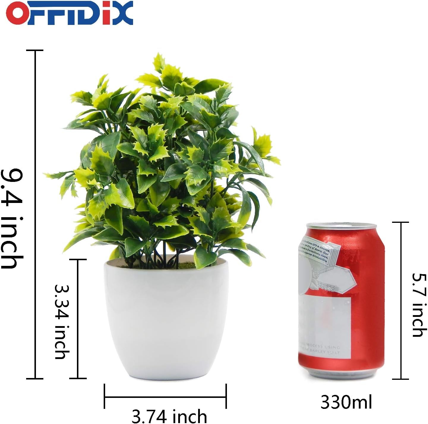 Artificial Plastic Mini Plants in White Pot,Desk Plant Artificial Flowers with Vase,Small Faux Plastic Plants for Home Kitchen Garden Office Indoor Decor