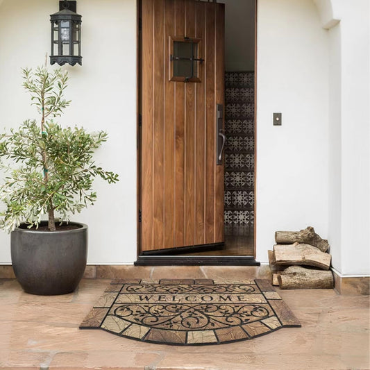 Durable Welcome Door Mats, 24"X36" Heavy-Duty Large Welcome Mat for Front Door with Non-Slip Rubber Backing, Door Mats for outside Entry High Traffic Area（Leaves）