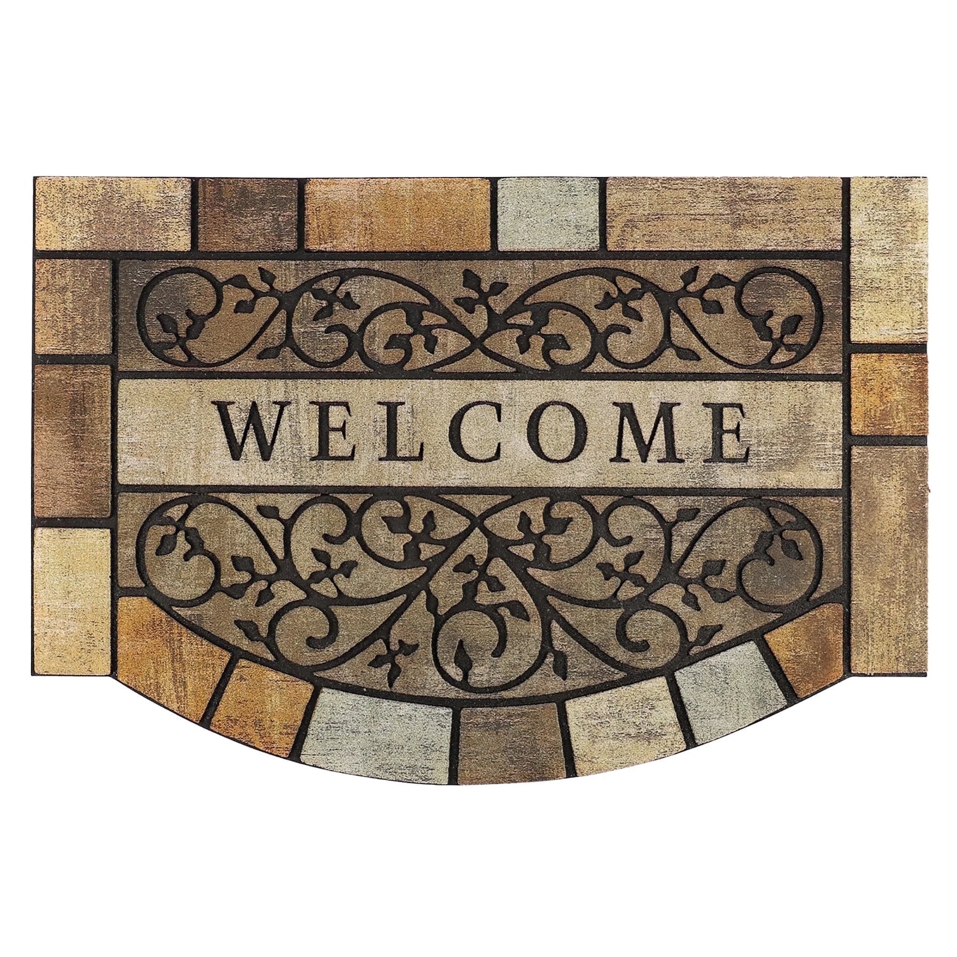 Welcome Mats Outdoor Durable Door Mats, 36" X 24" Modern Texture Doormat with Non-Slip Rubber Backing